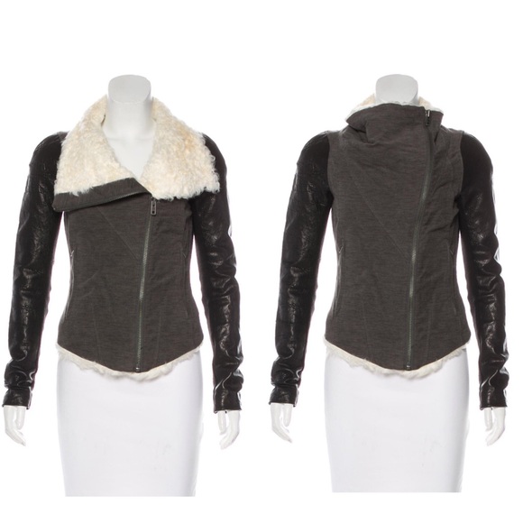 ❌🚫SOLD❌🚫Helmut Lang Shearling-trimmed jacket - Picture 5 of 8